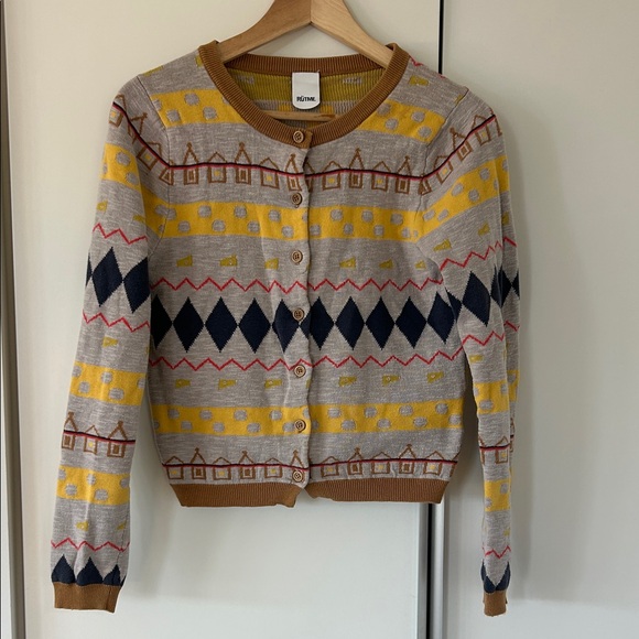 Rütme Sweaters - Rütme Multicolor Geometric Cardigan